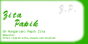 zita papik business card